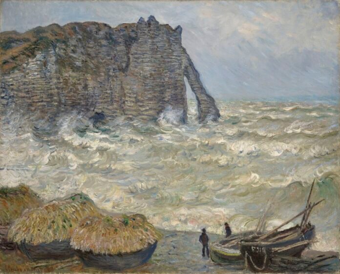 Claude Monet, Mer agitée à Étretat, 1883. Image © Lyon MBA - Photo Alain Basset